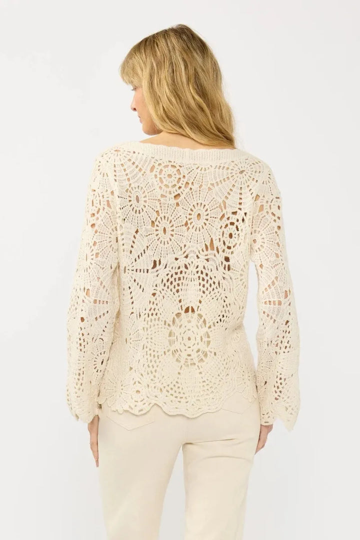 Lovestitch - Seabrook Crochet Cardigan in Natural
