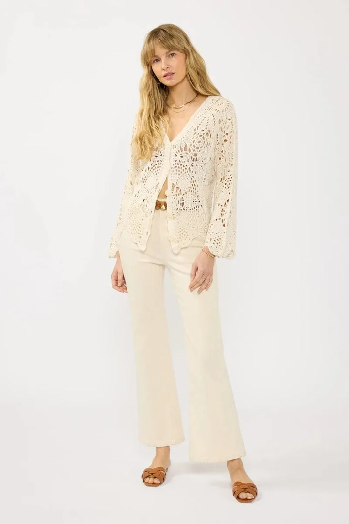 Lovestitch - Seabrook Crochet Cardigan in Natural