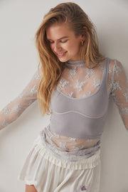 Free People - Lady Lux Layering Top in Moonrock