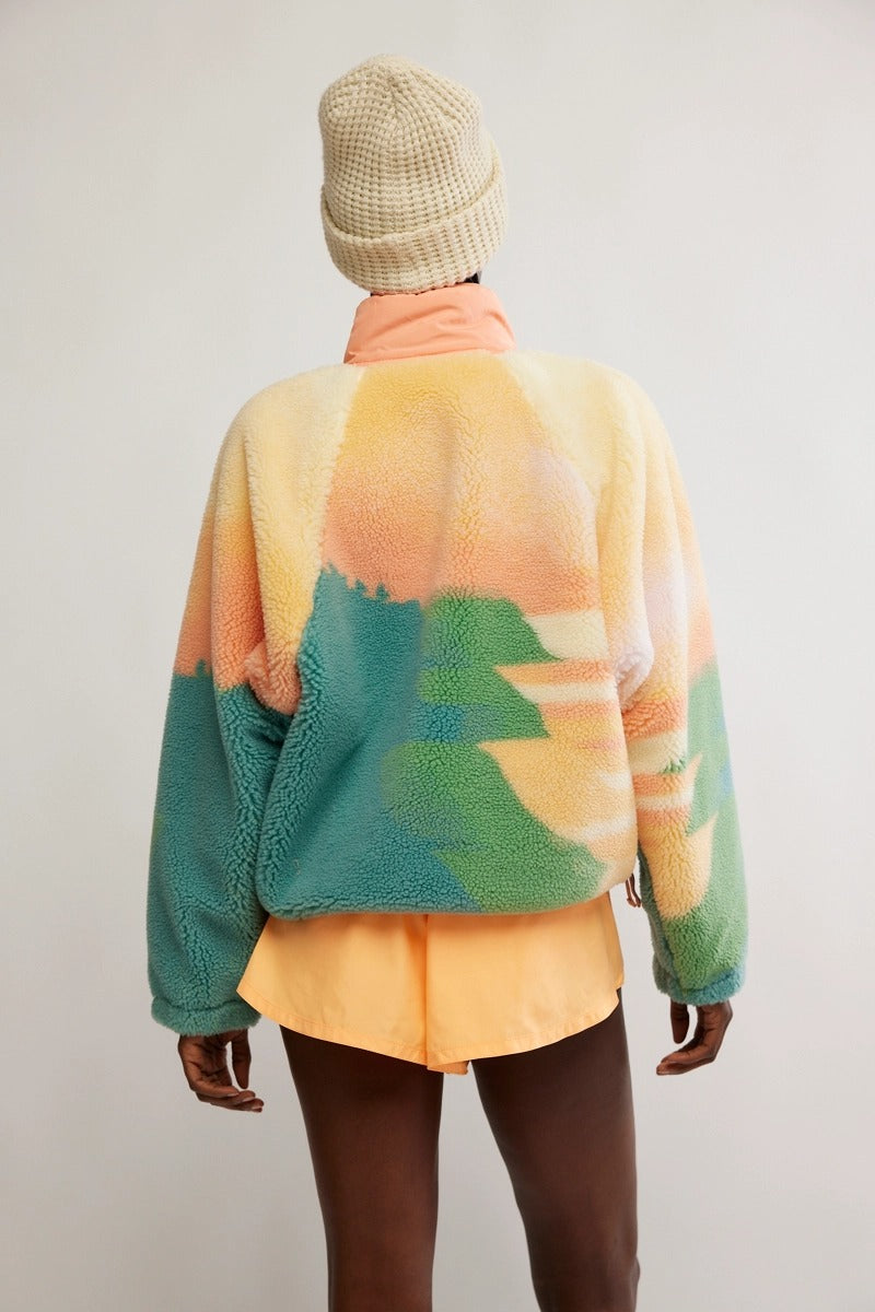 Free People Movement - Hit The Slopes Printed Pullover in Faded Horizon Combo