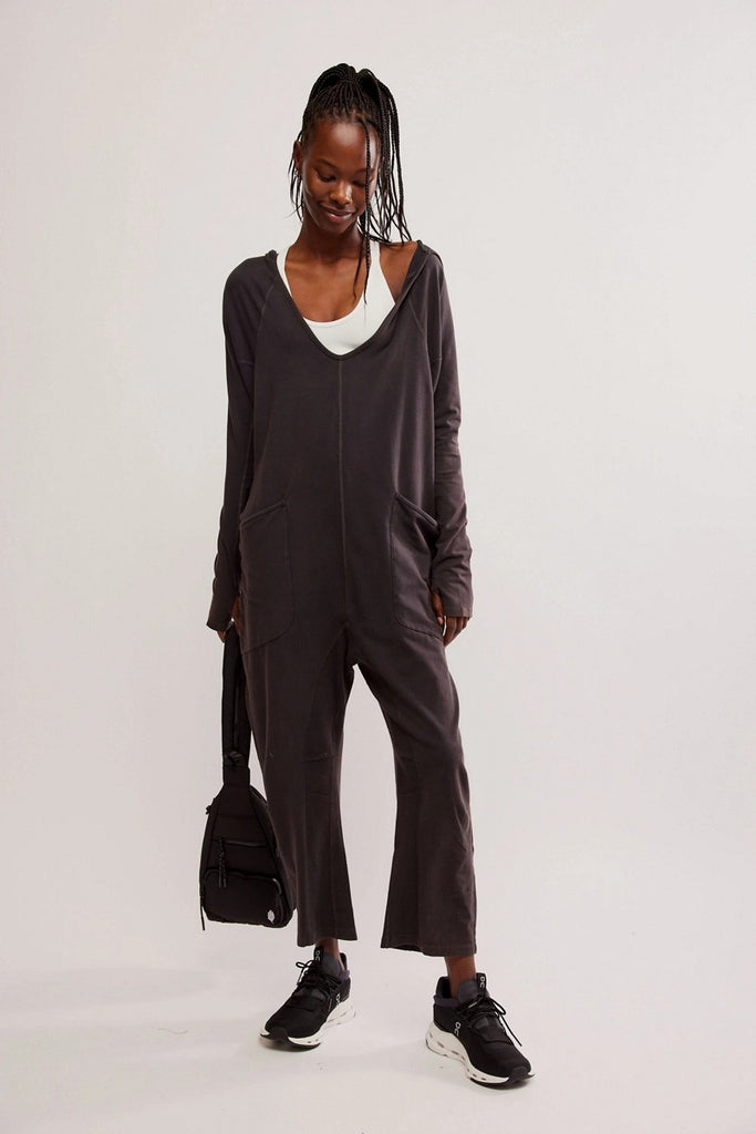 OMMO COCOON SILHOUETTE AIO サロペット Free People Movement - Hot Shot Long Sleeve Onesie in Black – Blue