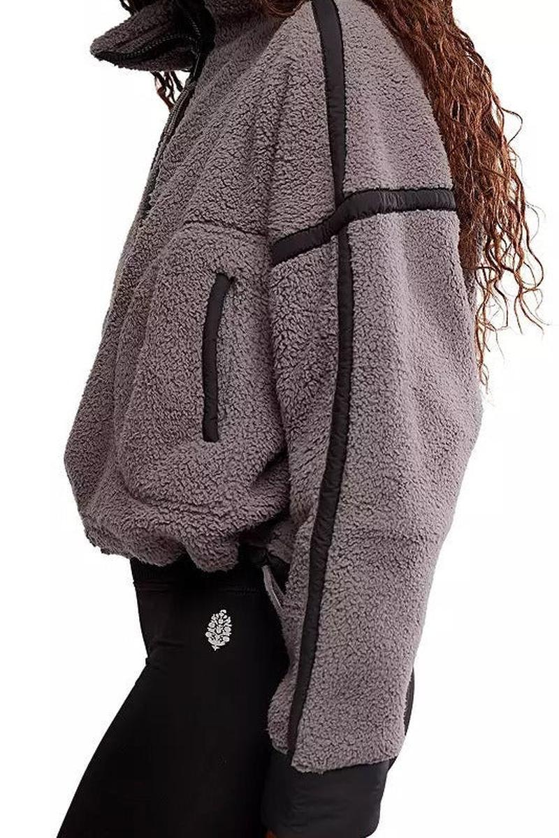 Free People Movement - Mountain High 1/2 Zip in Gunmetal Combo