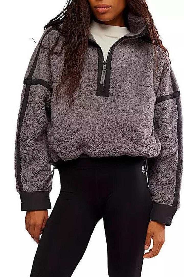 Free People Movement - Mountain High 1/2 Zip in Gunmetal Combo