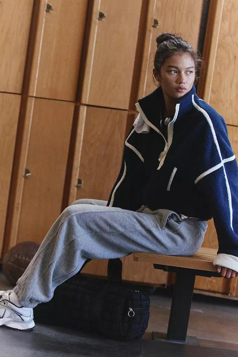 Free People Movement - Mountain High 1/2 Zip in Navy Combo