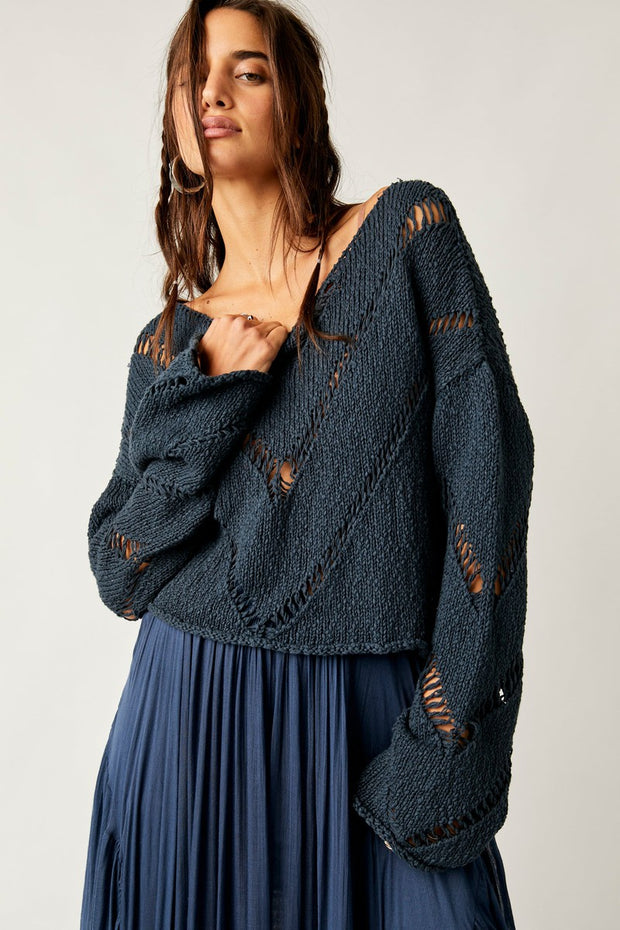 Free People - Hayley Sweater in Ocean Abyss