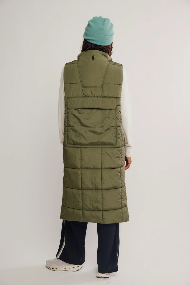 Free People Movement - On The Move Packable Puffer Vest in Seagrass