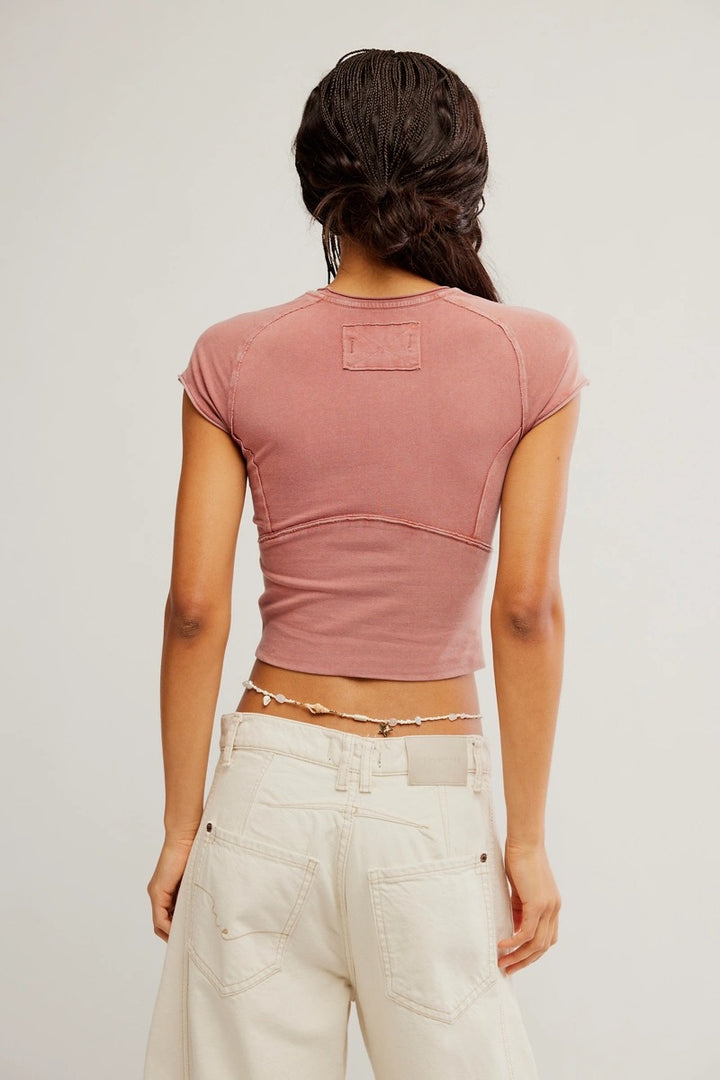 Free People - We The Free Protagonist Cropped Cap Sleeve Tee
