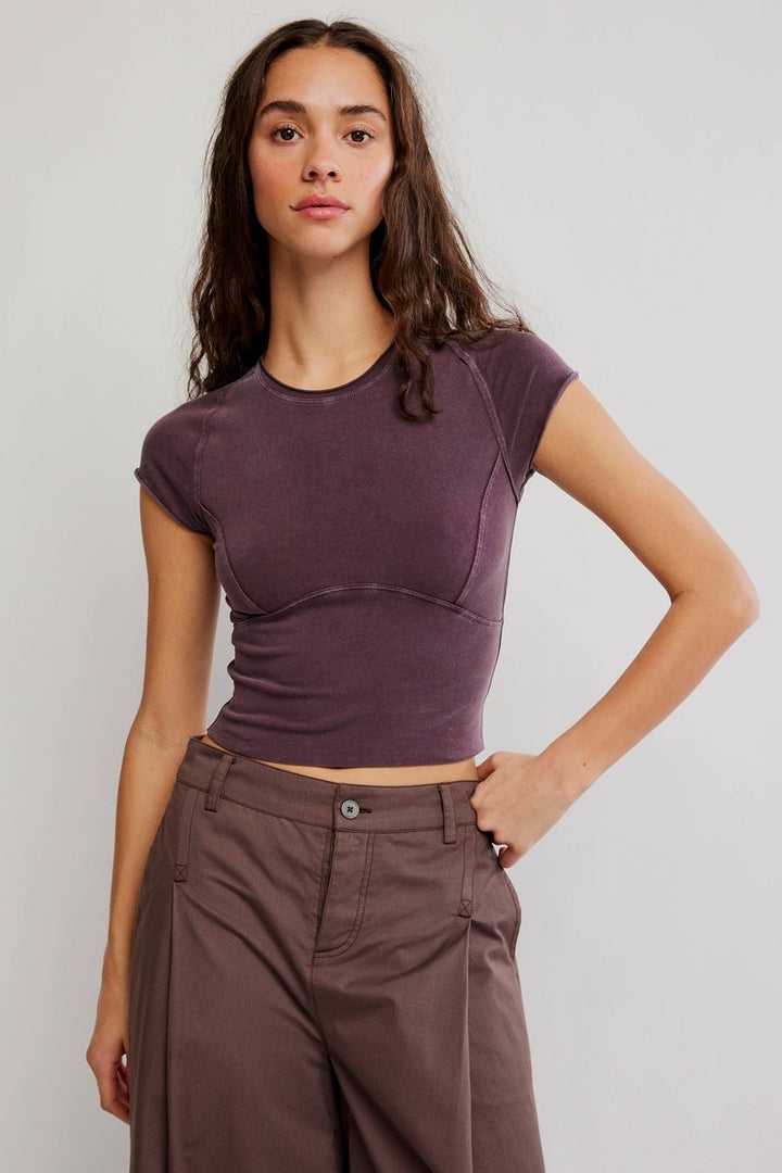 Free People - We The Free Protagonist Cropped Cap Sleeve Tee