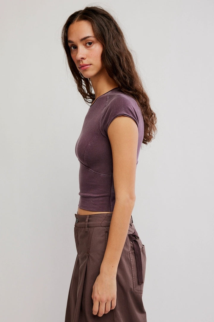 Free People - We The Free Protagonist Cropped Cap Sleeve Tee