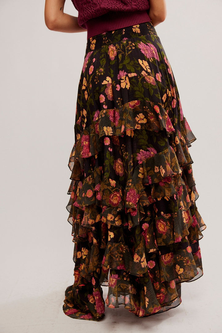 Free People - Lolita Maxi Skirt in Washed Black Combo
