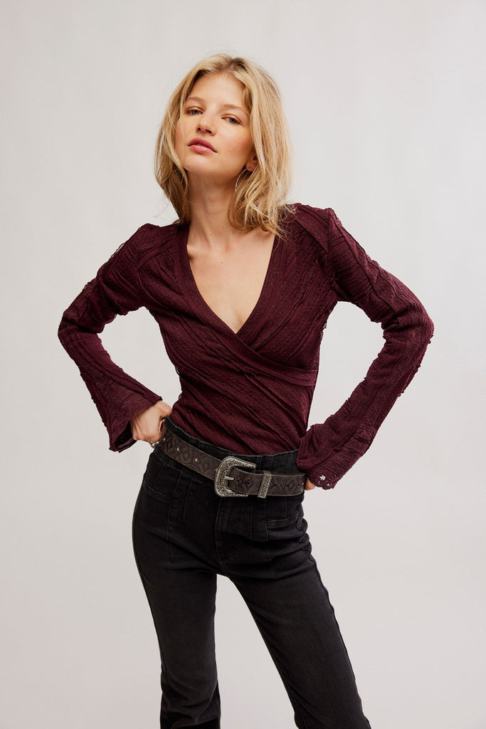 (取寄) フリーピープル レディース ロッキー ロング スリーブ Free People women Rocky Long Sleeve Winetasting Free People - Rocky Long Sleeve in Winetasting – Blue Ox