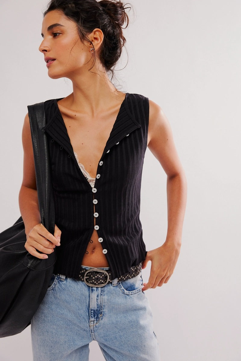 Free People - Tilly Vest in Black