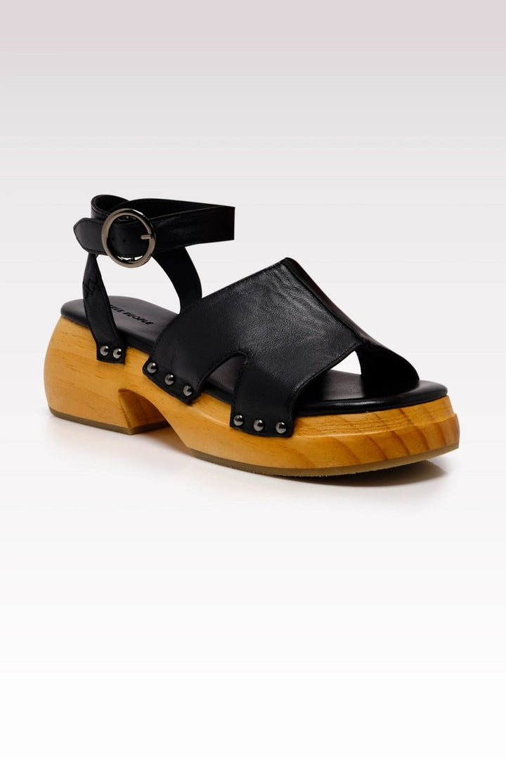 Free People - Carson Clog in Black Leather