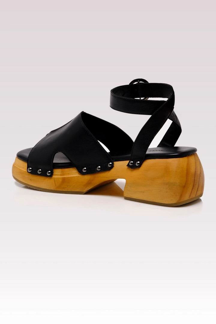 Free People - Carson Clog in Black Leather