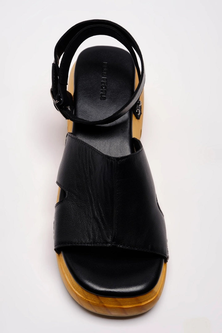 Free People - Carson Clog in Black Leather