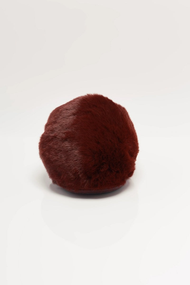 Free People - Snowball Slippers in Cabernet Faux Fur