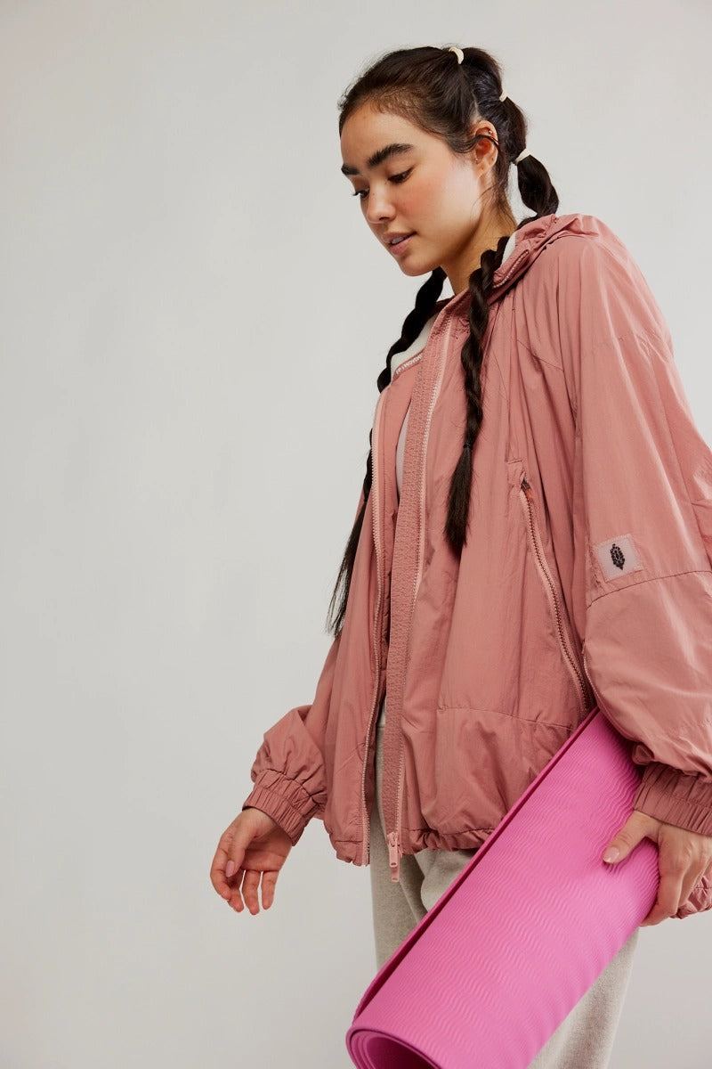 Free People Movement - Explore More Fleece Jacket in Petal Pink