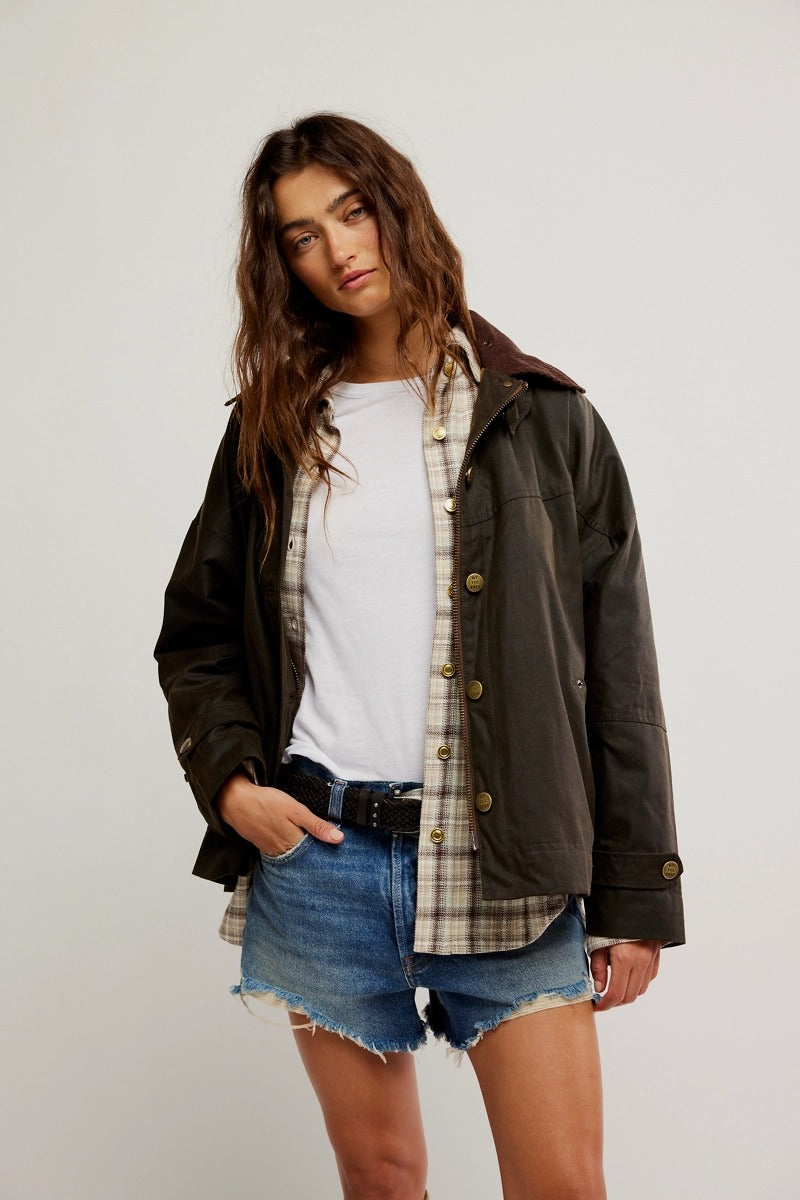 Free People - We The Free Cori Waxed Jacket in Olive – Blue Ox