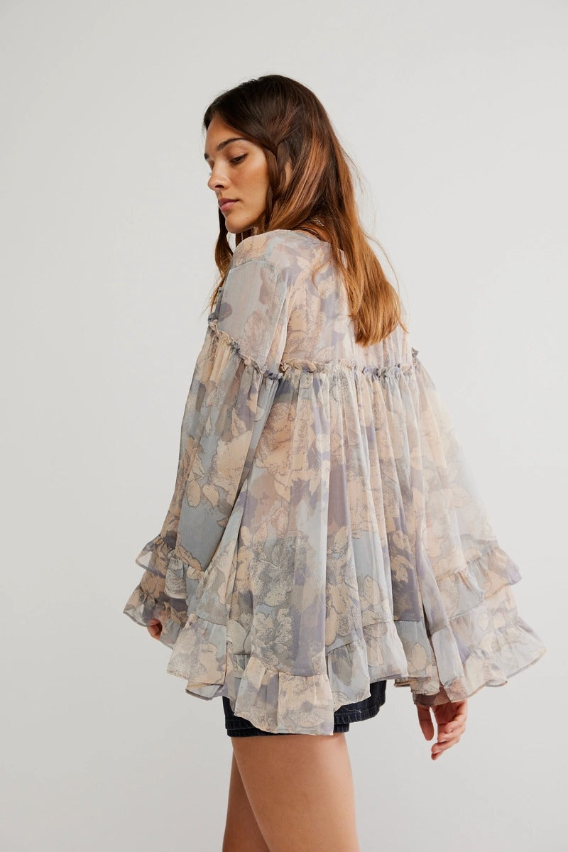 Free People - Day Dreaming Blouse in Stone Combo