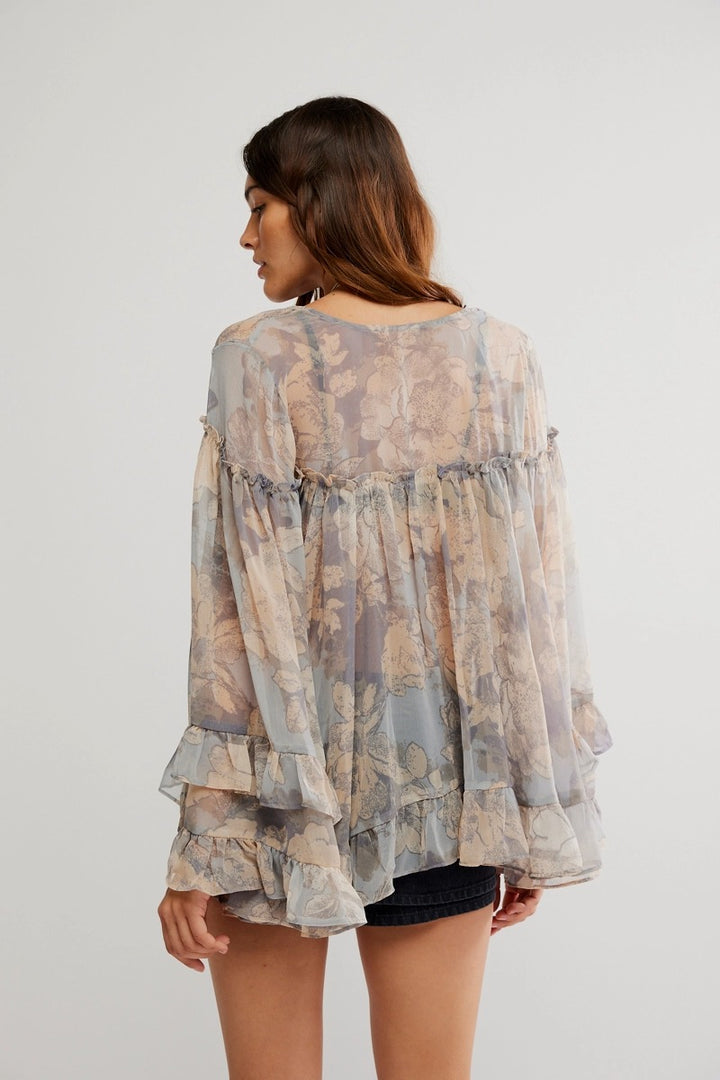 Free People - Day Dreaming Blouse in Stone Combo