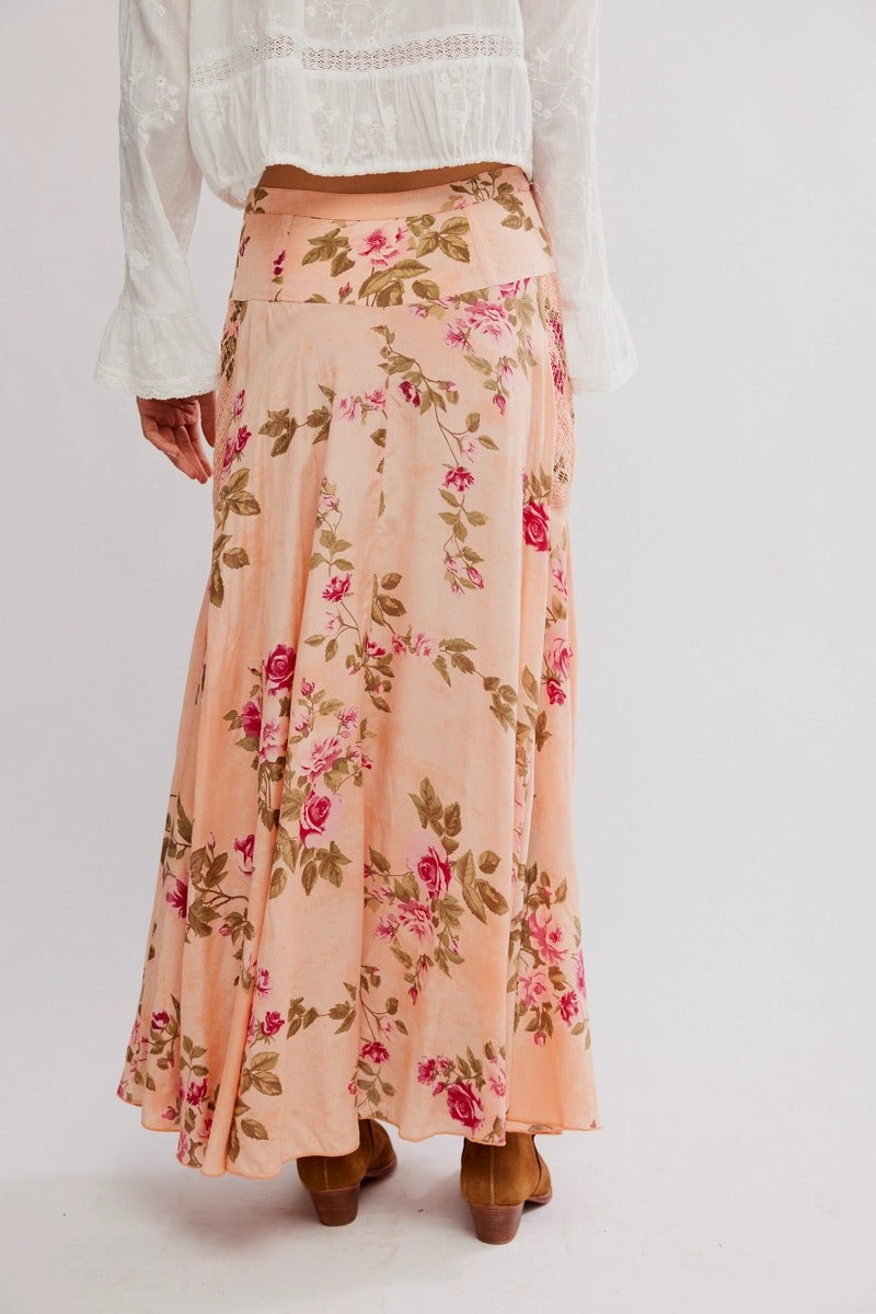 Free People - Rowan Maxi Skirt in Falling Floral-Mauve