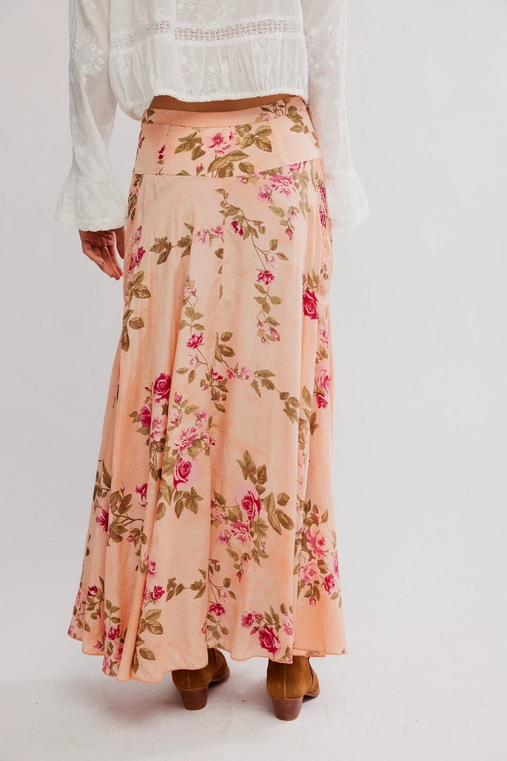 Free People - Rowan Maxi Skirt in Falling Floral-Mauve