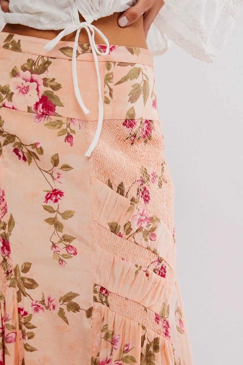 Free People - Rowan Maxi Skirt in Falling Floral-Mauve