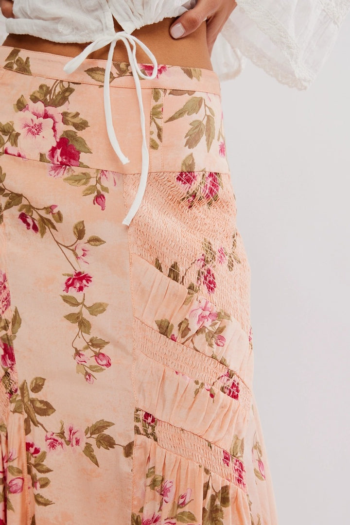 Free People - Rowan Maxi Skirt in Falling Floral-Mauve