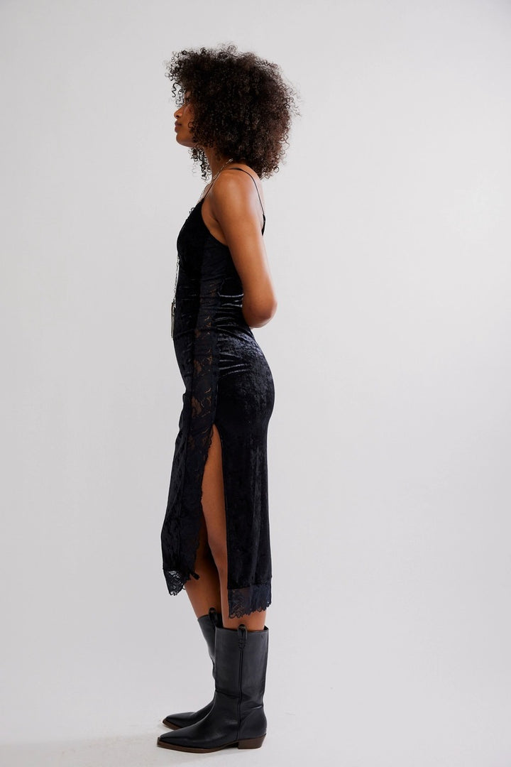 Free People - Raise A Toast Midi Slip in Black