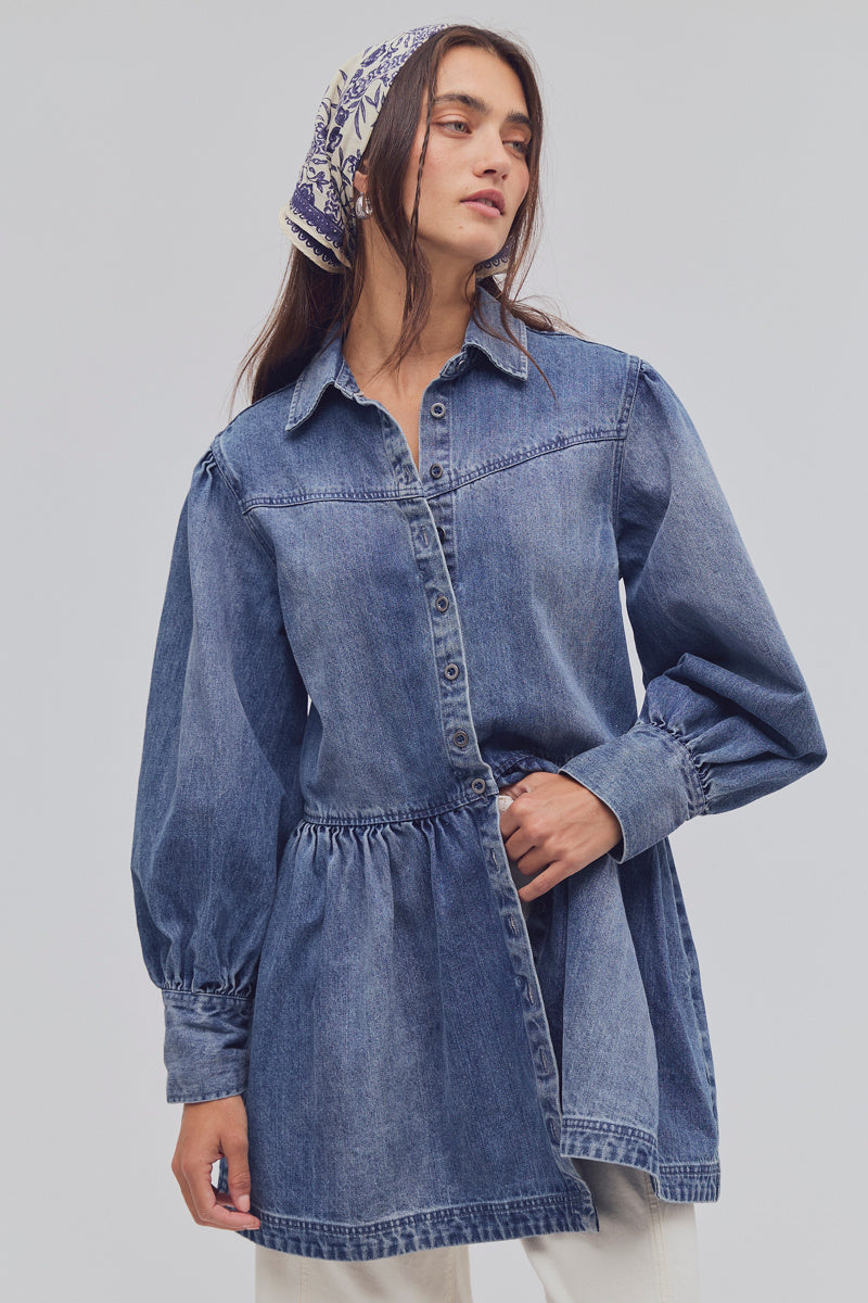 Free People - Marris Denim Mini Dress