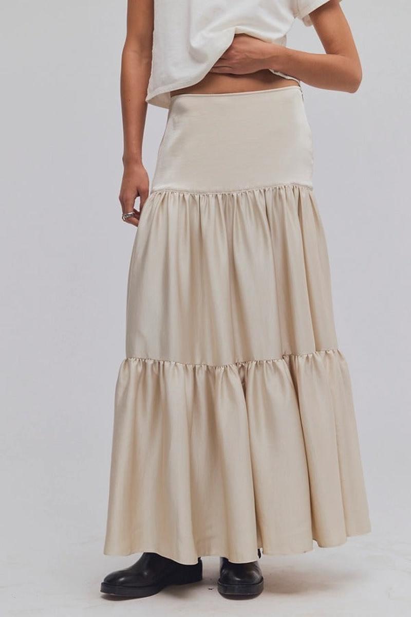 Free People - Juliette Satin Maxi Skirt