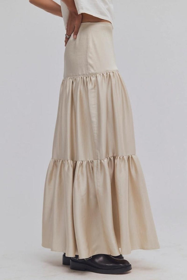 Free People - Juliette Satin Maxi Skirt