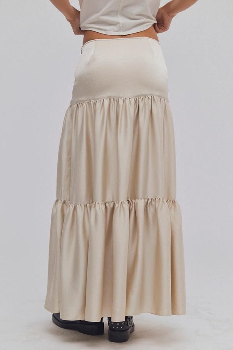 Free People - Juliette Satin Maxi Skirt