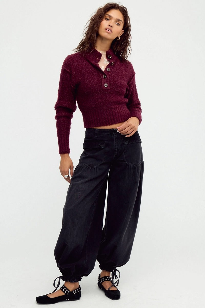 Free People - Tucked Henley Pullover