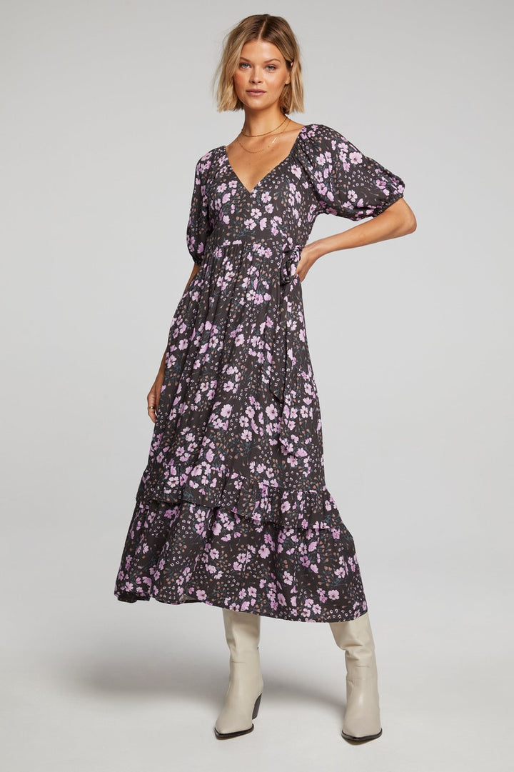 Saltwater LUXE - Poppie Midi Dress in Multi Dusk Bloom