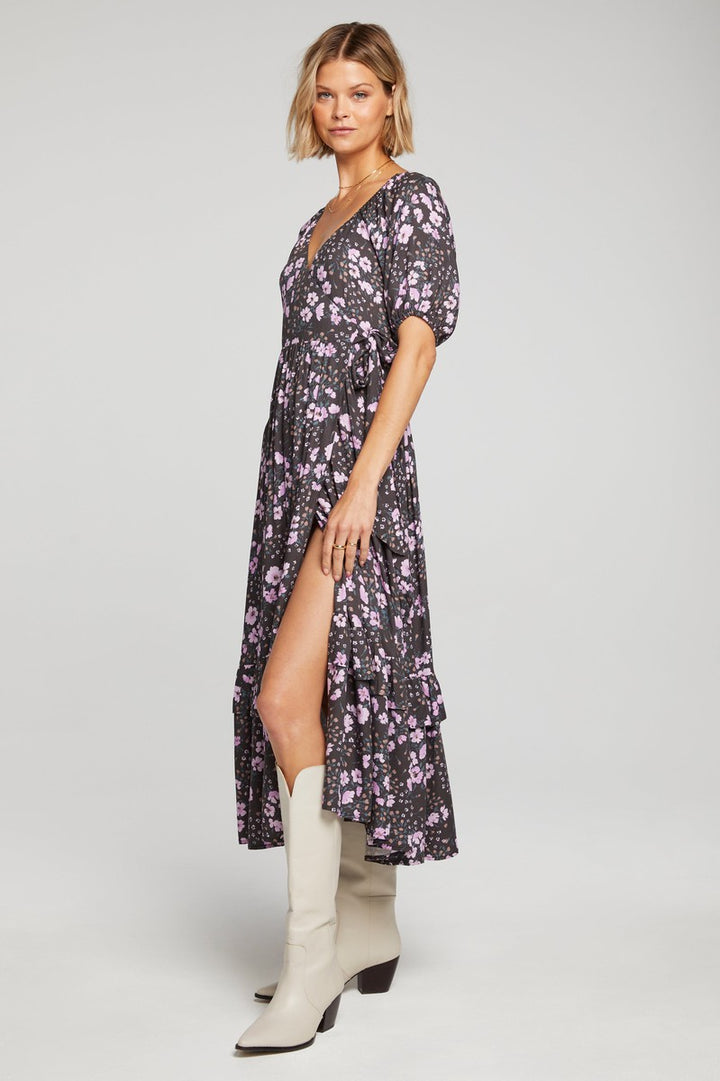 Saltwater LUXE - Poppie Midi Dress in Multi Dusk Bloom