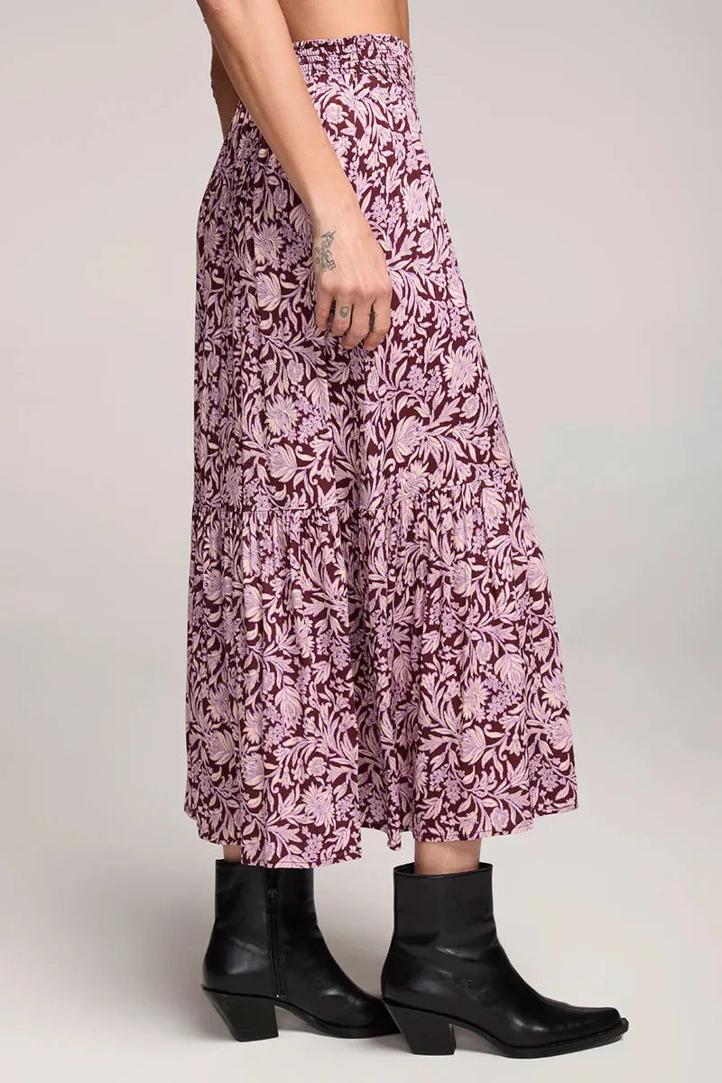 Saltwater LUXE - Dagny Midi Skirt in Sangria
