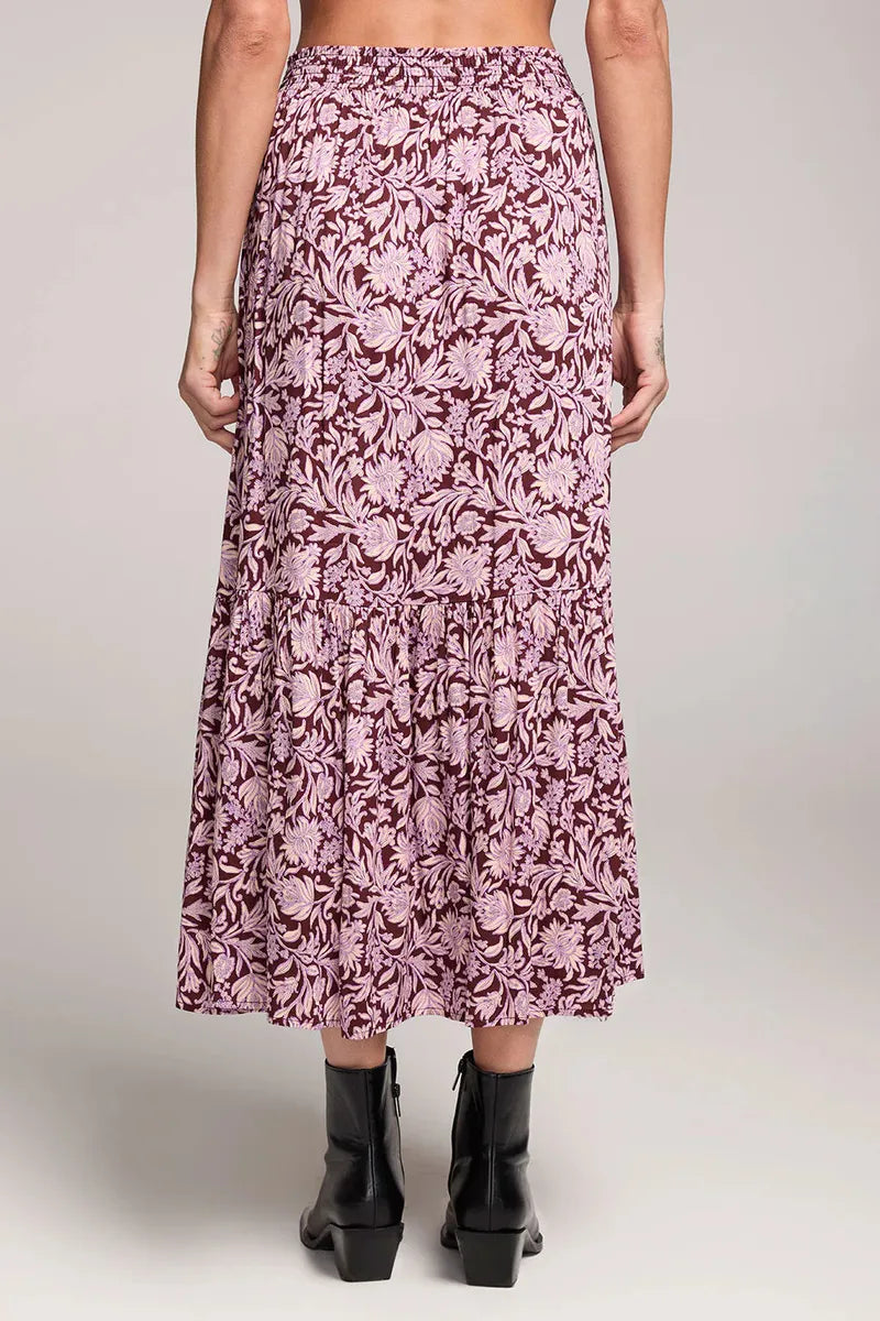 Saltwater LUXE - Dagny Midi Skirt in Sangria