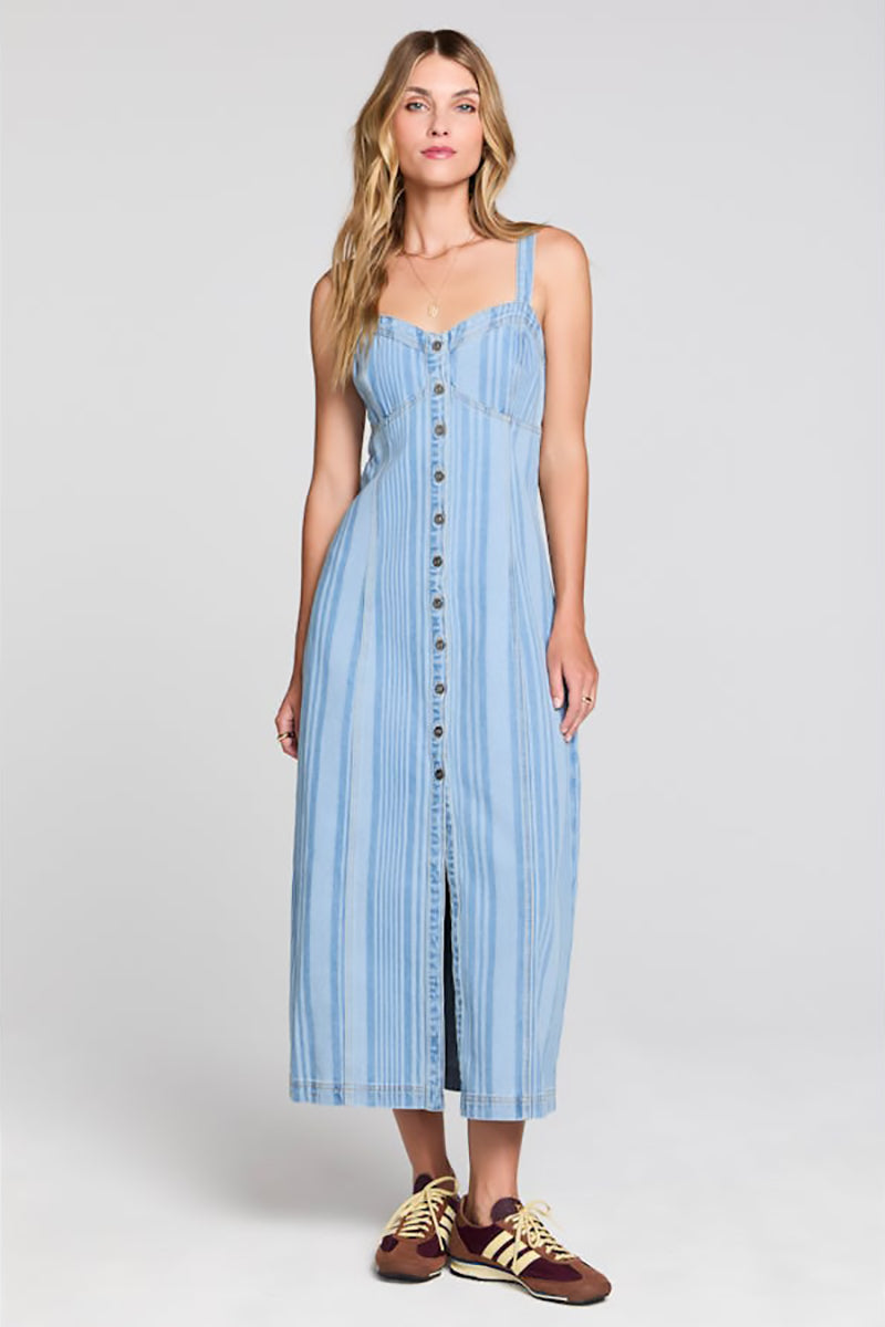 Saltwater LUXE - Elison Midi Dress in Dusty Blue