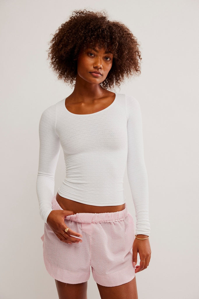 フリーピープル Free People ロッキー Long Sleeve レディース シャツ トップス White Free People - Rocky Long Sleeve in White – Blue Ox Boutique
