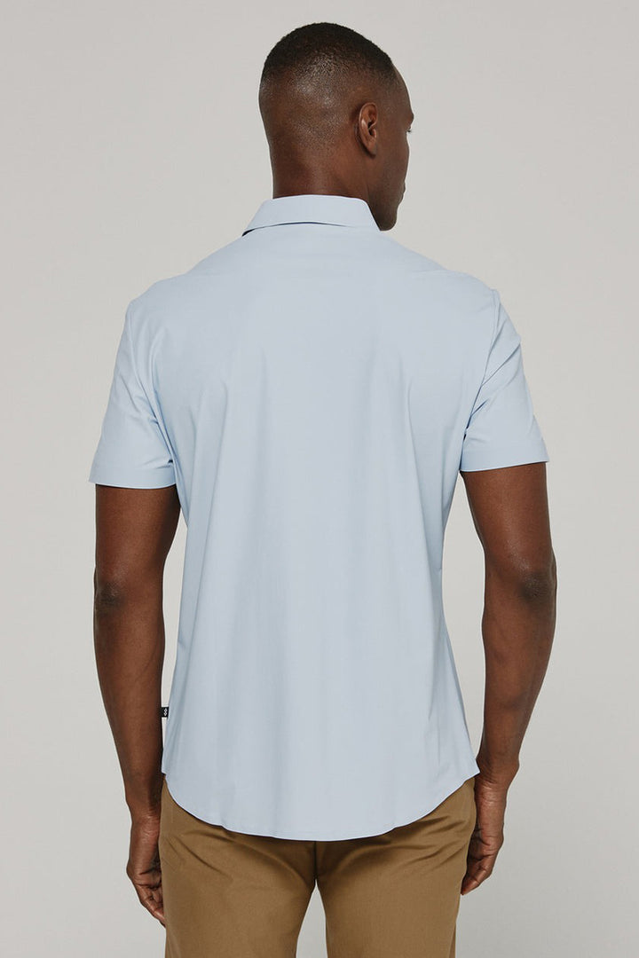 7DIAMONDS - American Me Short Sleeve Shirt in Dusty Blue