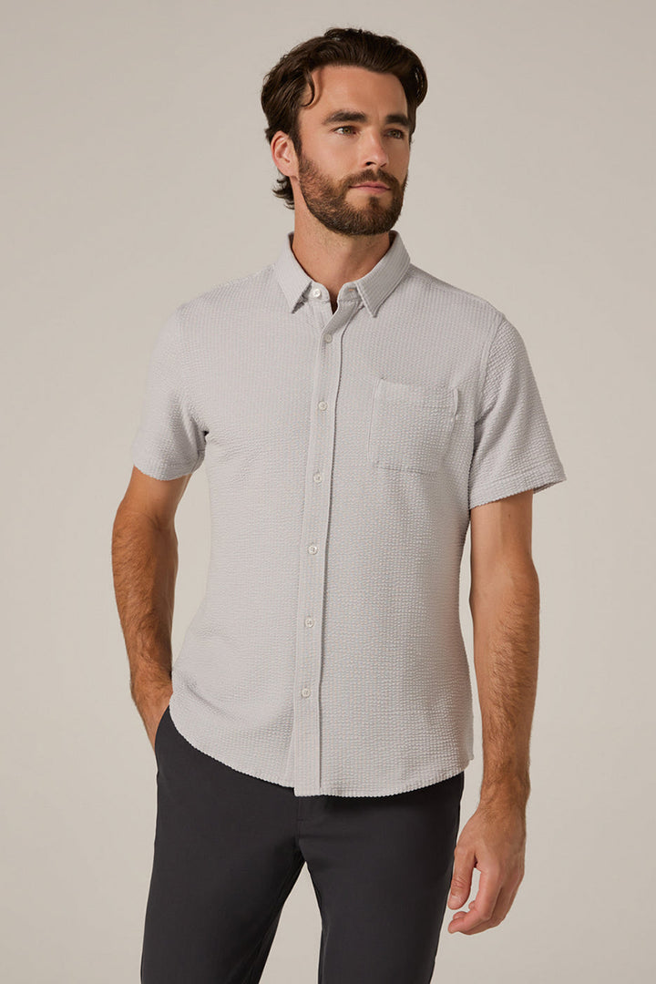 7DIAMONDS - Bennet Seersucker Stretch Short Sleeve Shirt