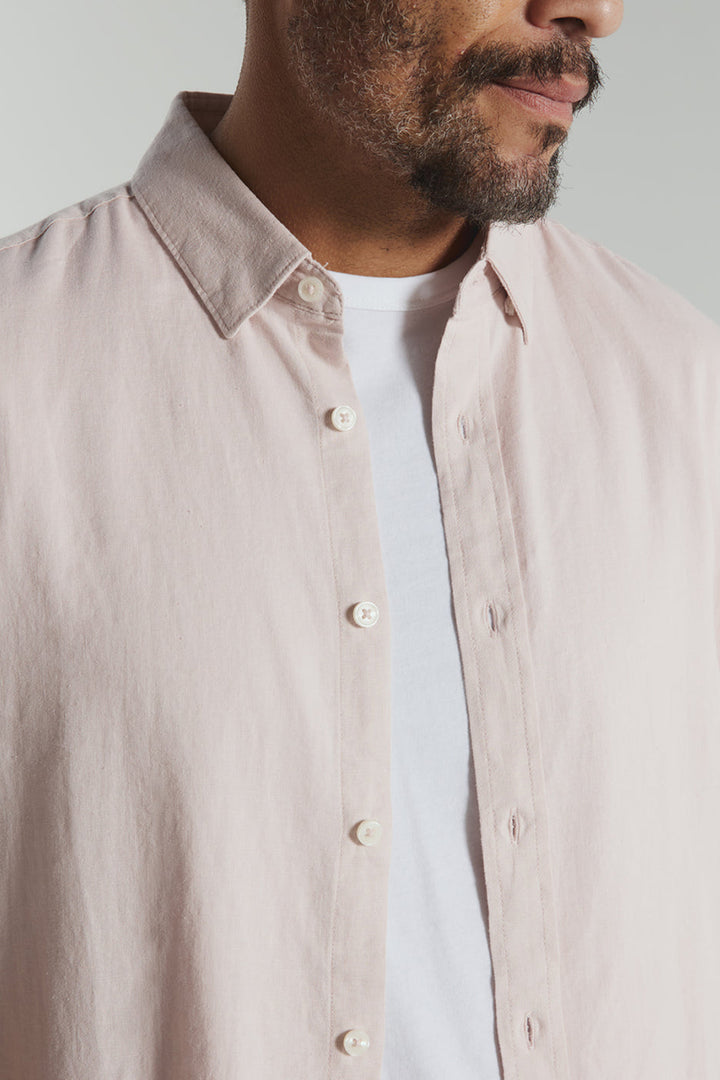 7DIAMONDS - Oasis Linen Short Sleeve Shirt in Quartz