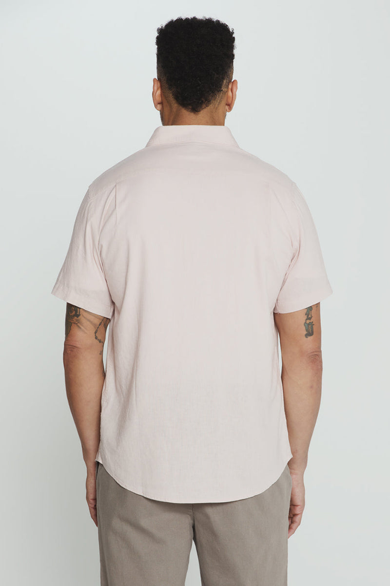 7DIAMONDS - Oasis Linen Short Sleeve Shirt in Quartz