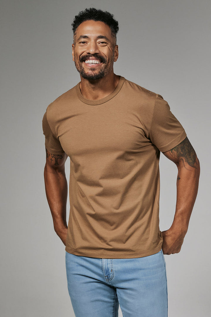 7DIAMONDS - Modal Crew Neck Tee in Desert