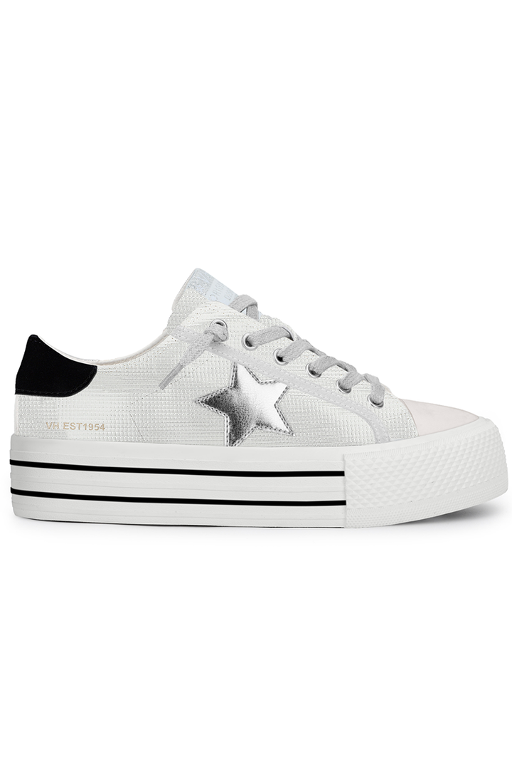 Vintage Havana - Amaze 3 Sneakers in White with Silver Star