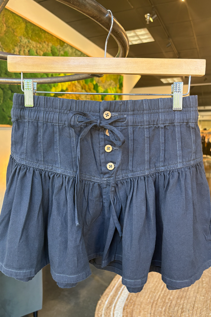 Free People - We The Free Roselle Denim Mini Skirt in Jet Set