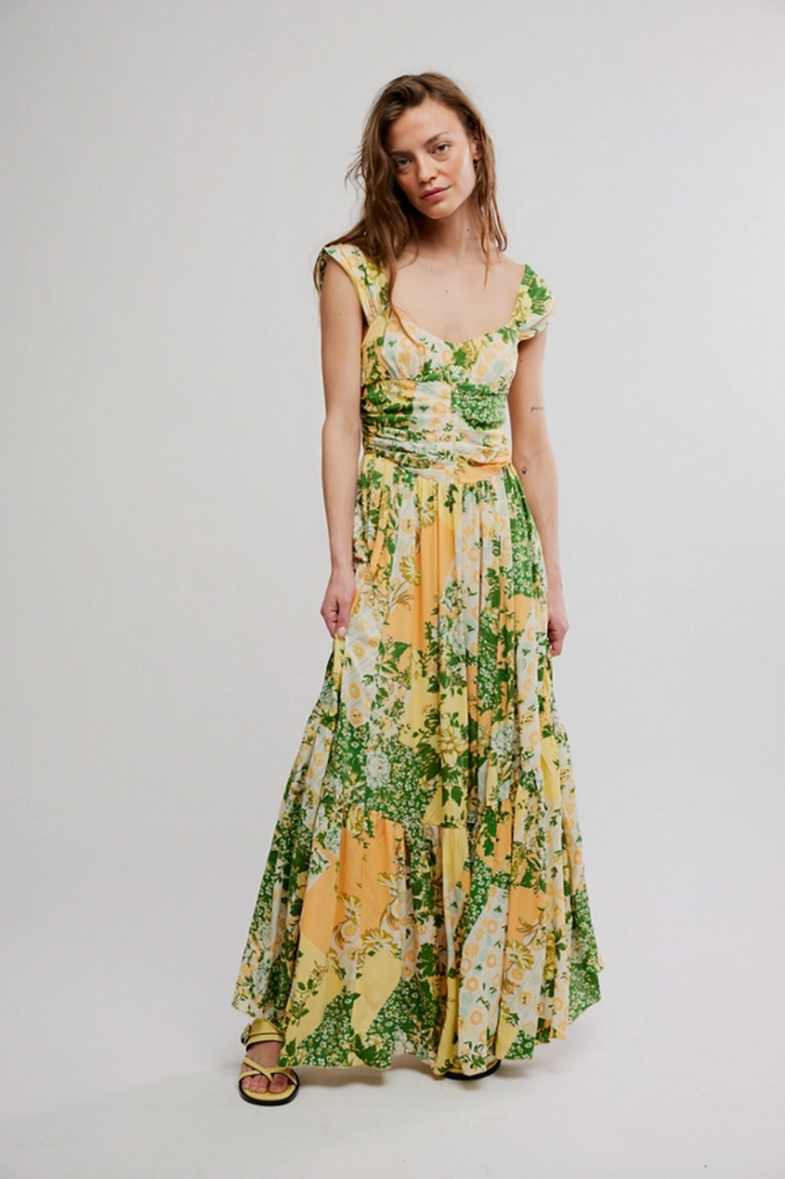 Free People - Sasha Maxi in Lemon Combo