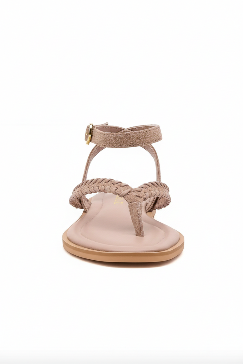 Free People - Waverly Whipstitch Thong in Pearl Blush Suede Co