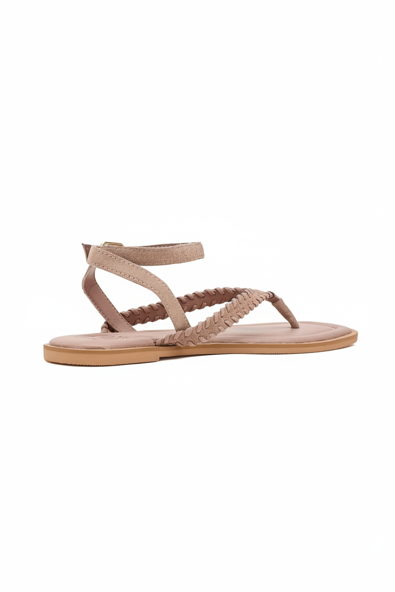 Free People - Waverly Whipstitch Thong in Pearl Blush Suede Co